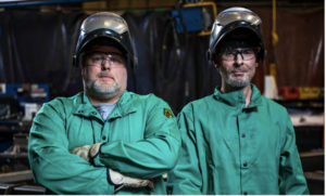 Welders working for Rotex Group, manufacturer of industrial screeners, sifters, and separators.